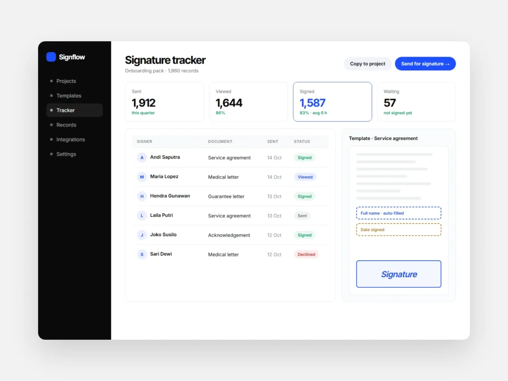 E-signature platform