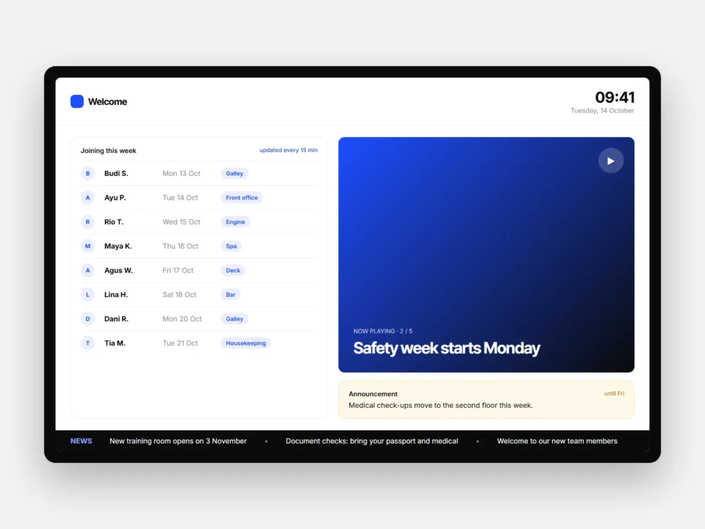 Lobby display system